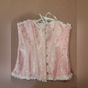 Chic Pink Floral Corset